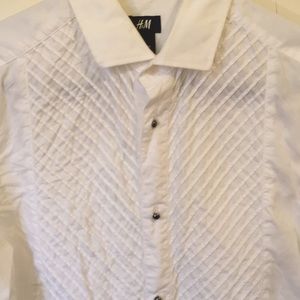 H&M: White tuxedo shirt, S